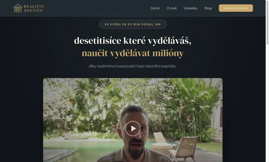 Náhled hotového webu v chatu